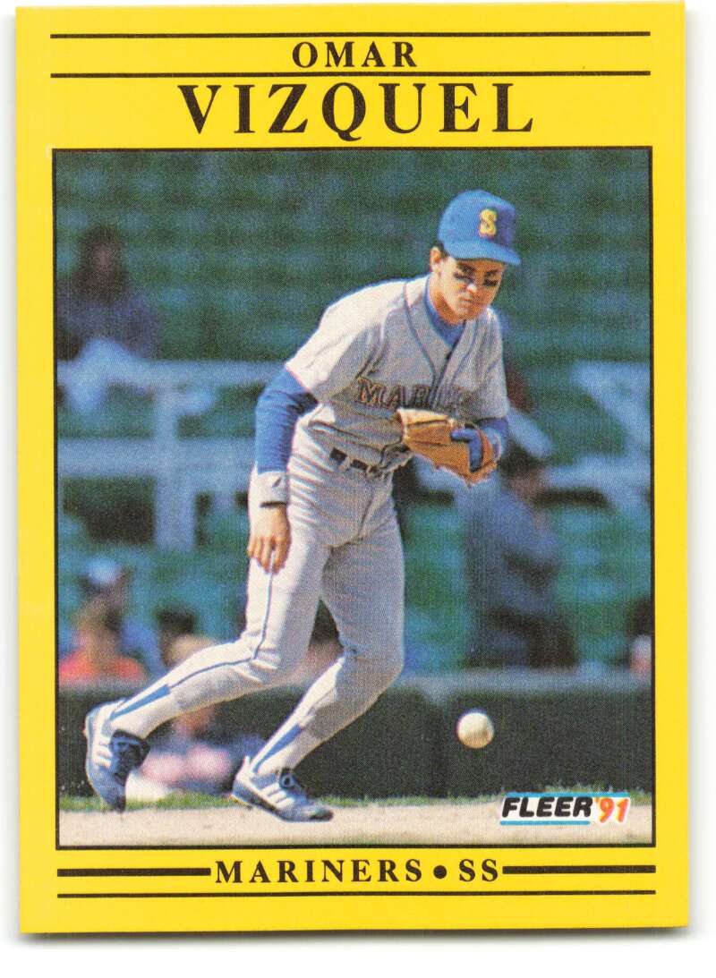 1991 Fleer Baseball #464 Omar Vizquel Seattle Mariners Image 1