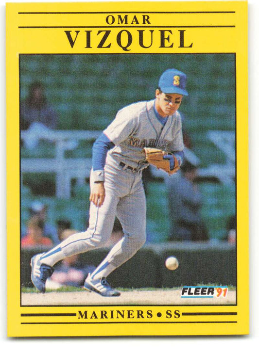 1991 Fleer Baseball #464 Omar Vizquel  Seattle Mariners  Image 1
