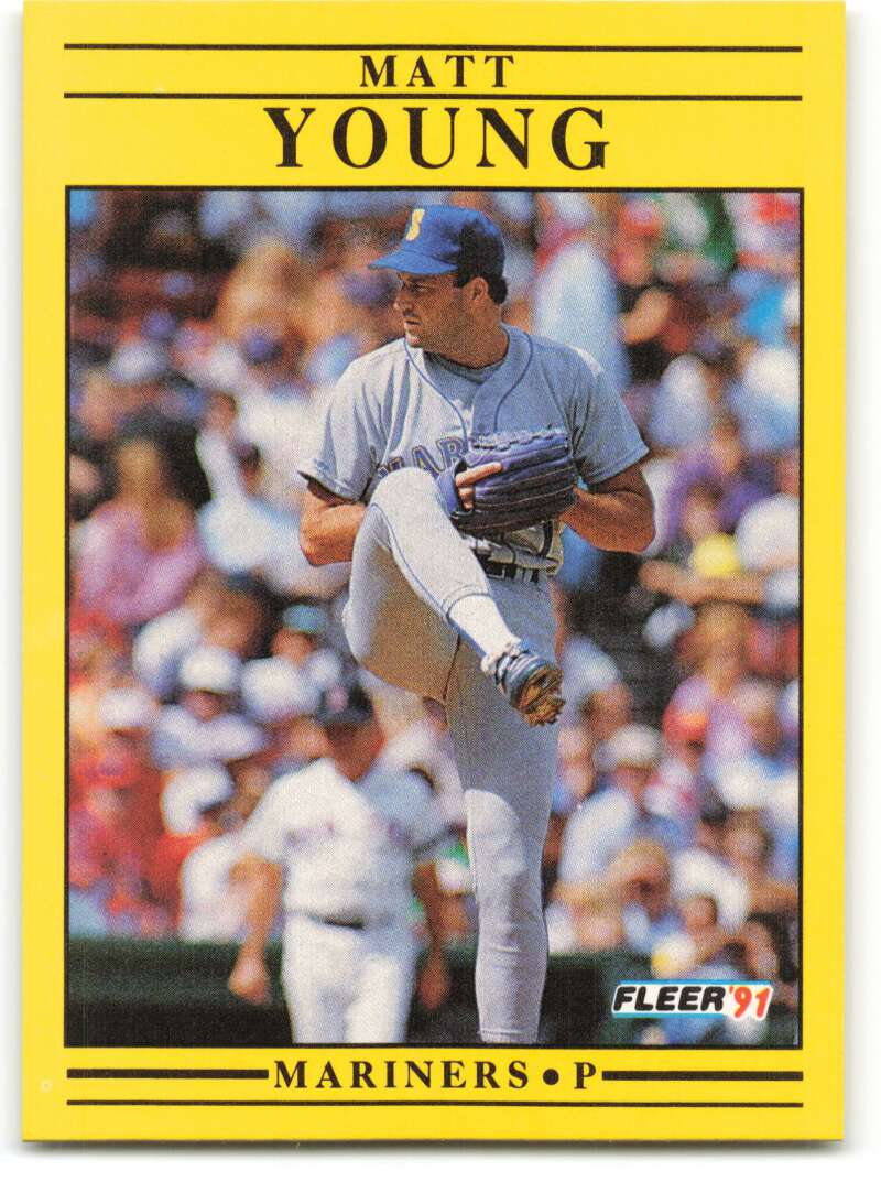 1991 Fleer Baseball #465 Matt Young Seattle Mariners Image 1