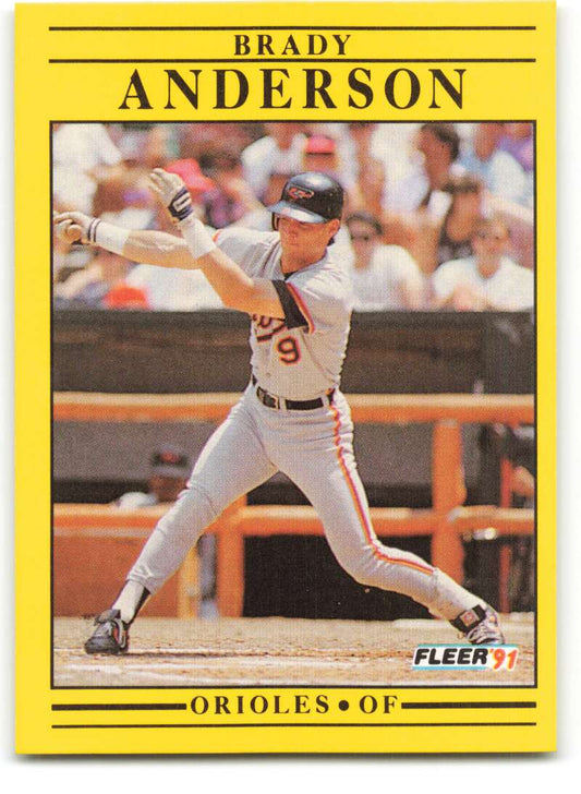 1991 Fleer Baseball #466 Brady Anderson UER  Baltimore Orioles  Image 1