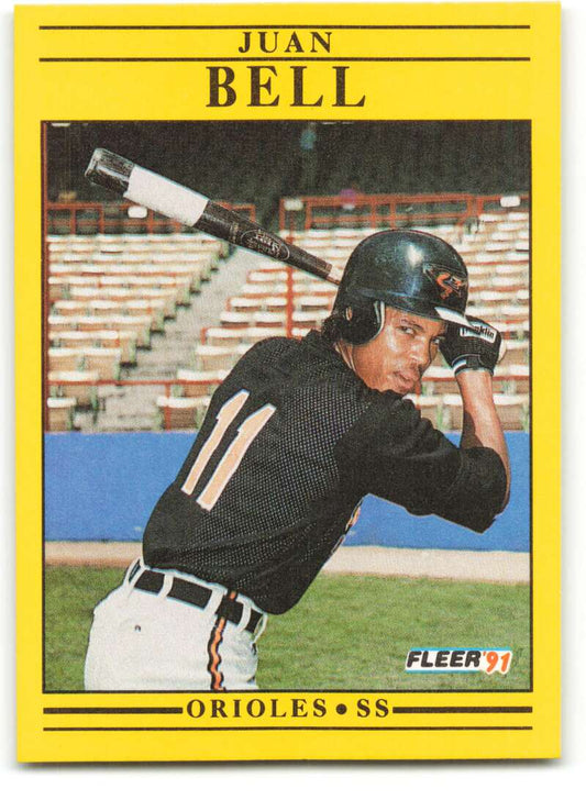 1991 Fleer Baseball #468 Juan Bell  Baltimore Orioles  Image 1