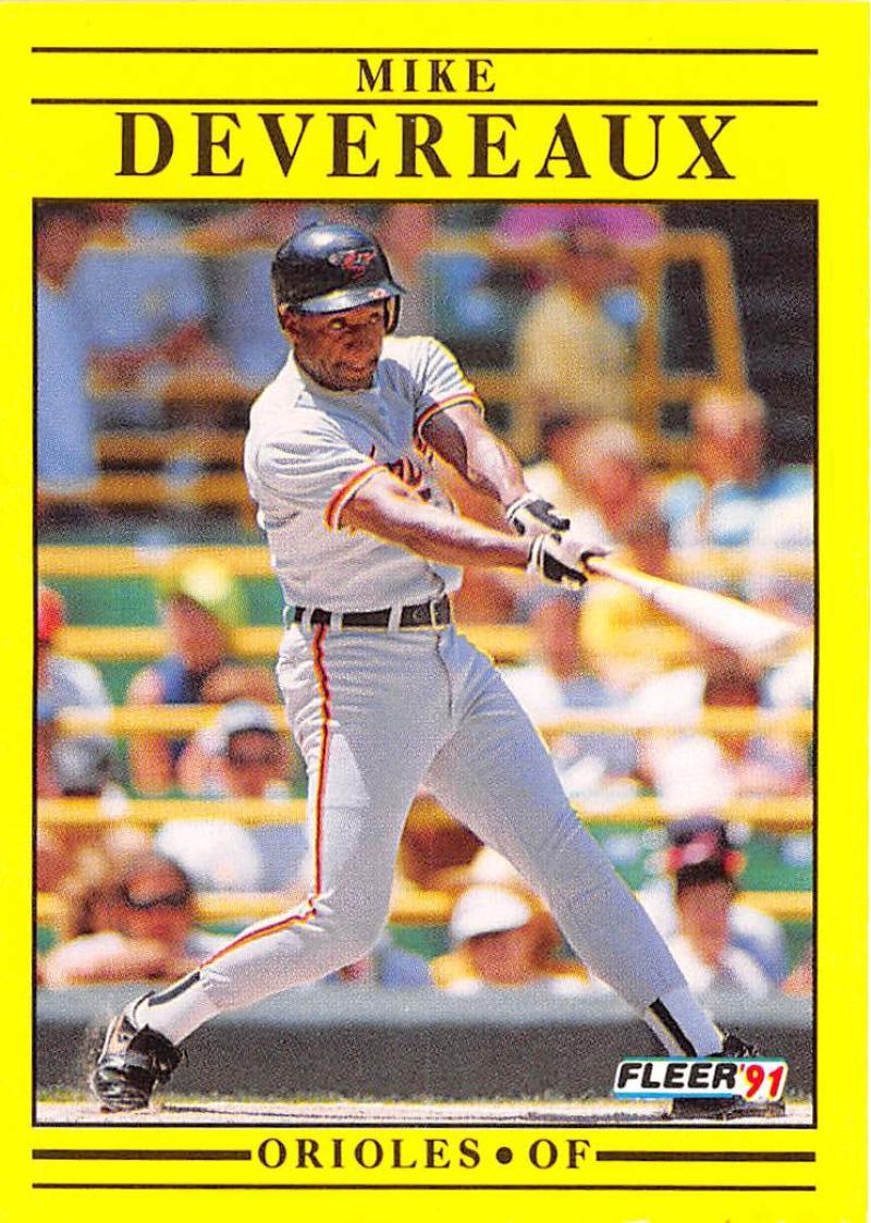 1991 Fleer Baseball #469 Mike Devereaux Baltimore Orioles Image 1