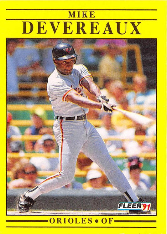 1991 Fleer Baseball #469 Mike Devereaux  Baltimore Orioles  Image 1