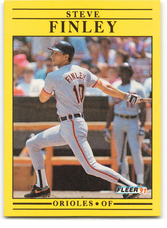 1991 Fleer Baseball #470 Steve Finley  Baltimore Orioles  Image 1