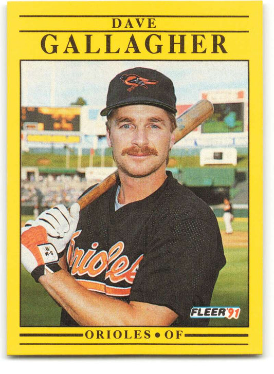 1991 Fleer Baseball #471 Dave Gallagher  Baltimore Orioles  Image 1