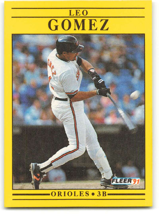 1991 Fleer Baseball #472 Leo Gomez  Baltimore Orioles  Image 1