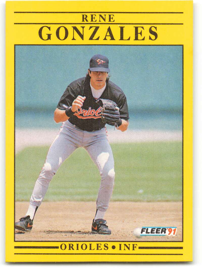 1991 Fleer Baseball #473 Rene Gonzales Baltimore Orioles Image 1