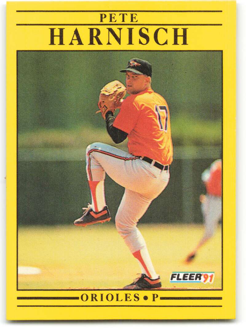1991 Fleer Baseball #474 Pete Harnisch Baltimore Orioles Image 1