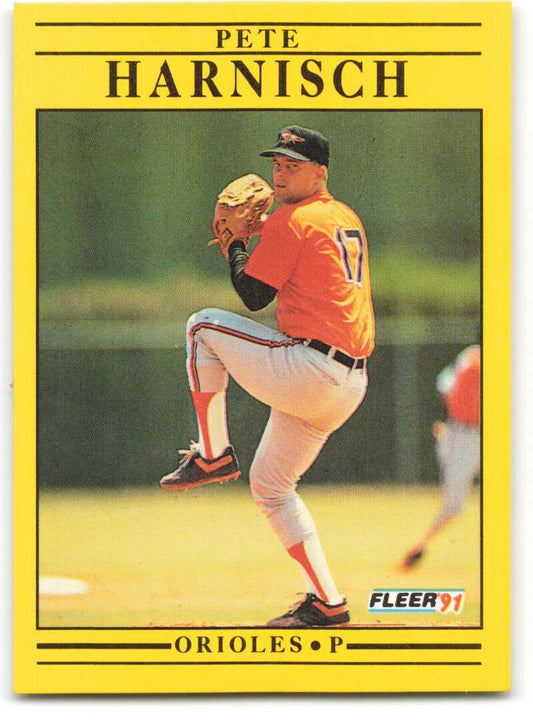 1991 Fleer Baseball #474 Pete Harnisch  Baltimore Orioles  Image 1