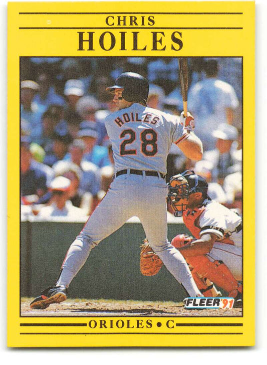 1991 Fleer Baseball #476 Chris Hoiles  Baltimore Orioles  Image 1