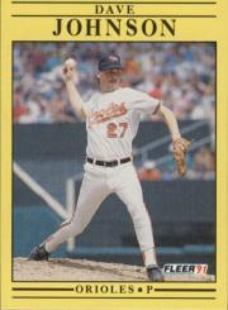 1991 Fleer Baseball #479 Dave Johnson Baltimore Orioles Image 1