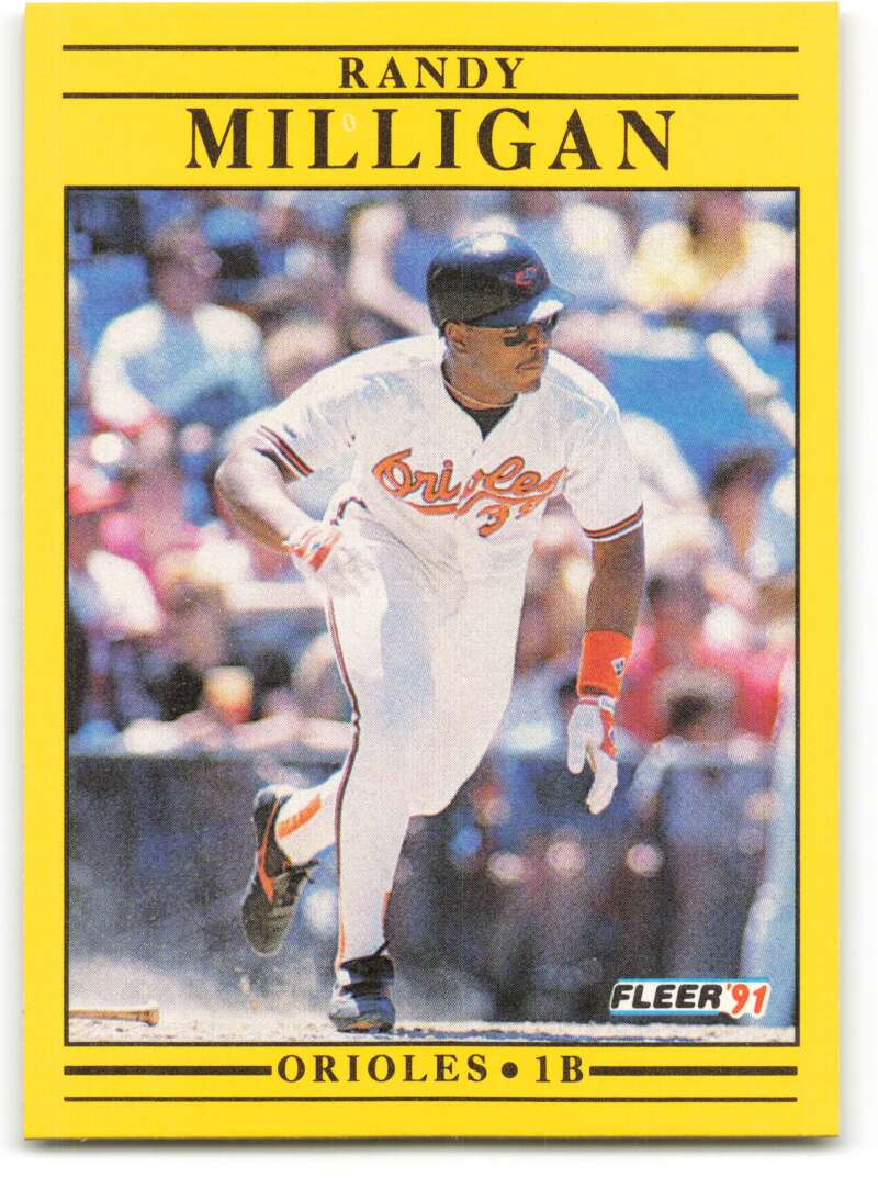 1991 Fleer Baseball #484 Randy Milligan Baltimore Orioles Image 1
