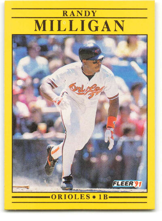 1991 Fleer Baseball #484 Randy Milligan  Baltimore Orioles  Image 1