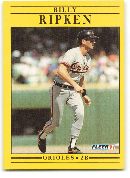 1991 Fleer Baseball #489 Billy Ripken  Baltimore Orioles  Image 1