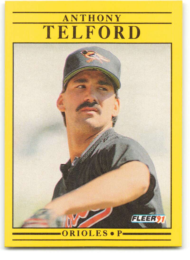 1991 Fleer Baseball #493 Anthony Telford RC Rookie Baltimore Orioles Image 1