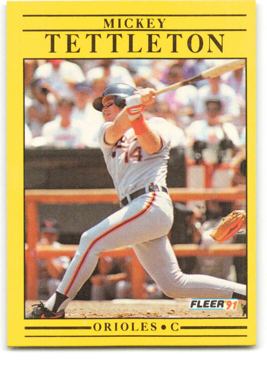 1991 Fleer Baseball #494 Mickey Tettleton  Baltimore Orioles  Image 1