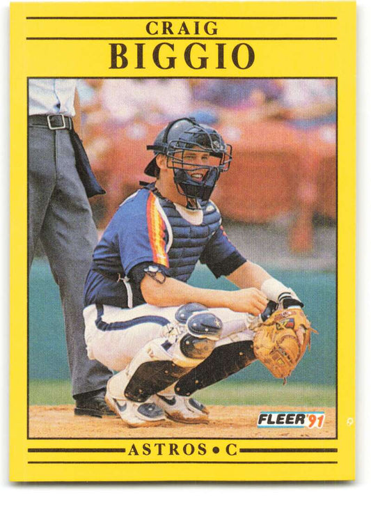 1991 Fleer Baseball #499 Craig Biggio  Houston Astros  Image 1