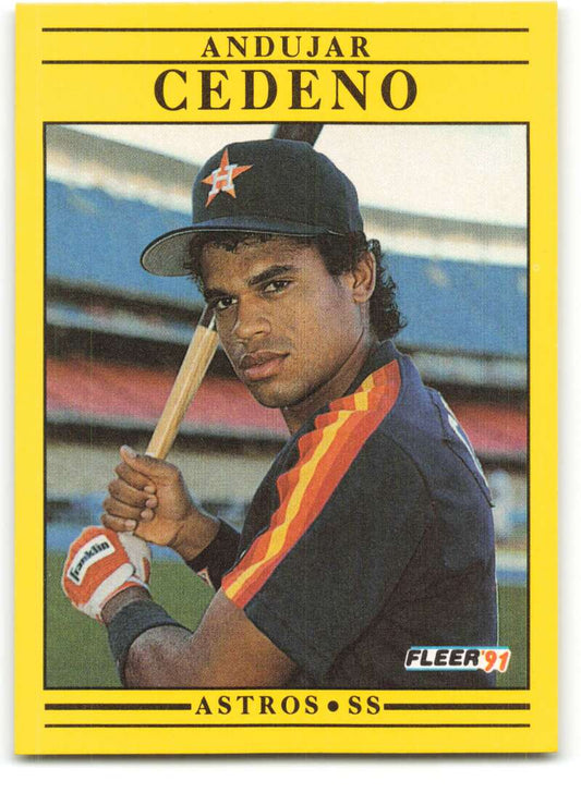 1991 Fleer Baseball #502 Andujar Cedeno  Houston Astros  Image 1