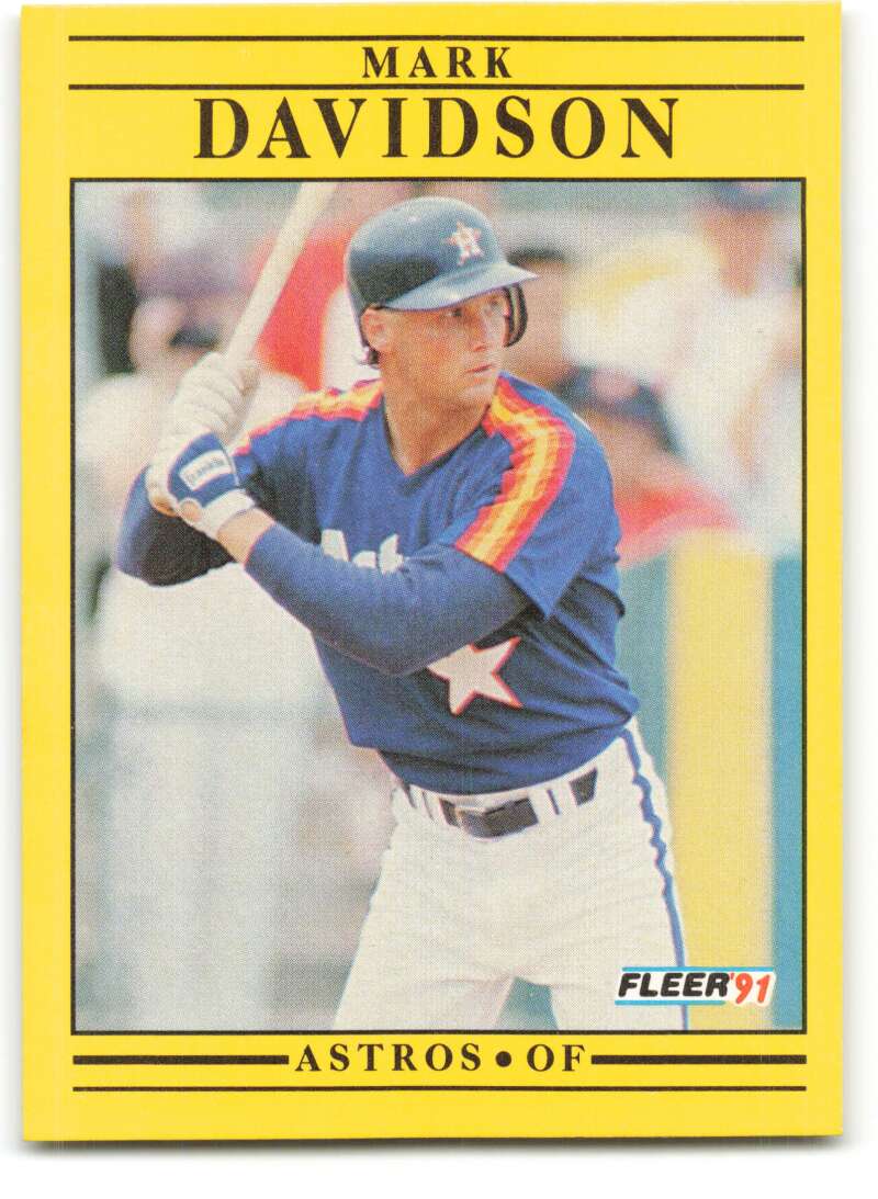 1991 Fleer Baseball #504 Mark Davidson Houston Astros Image 1