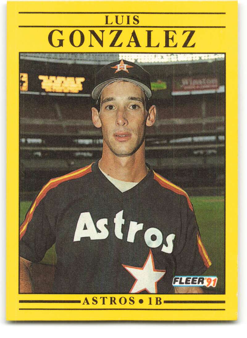 1991 Fleer Baseball #507 Luis Gonzalez RC Rookie Houston Astros Image 1