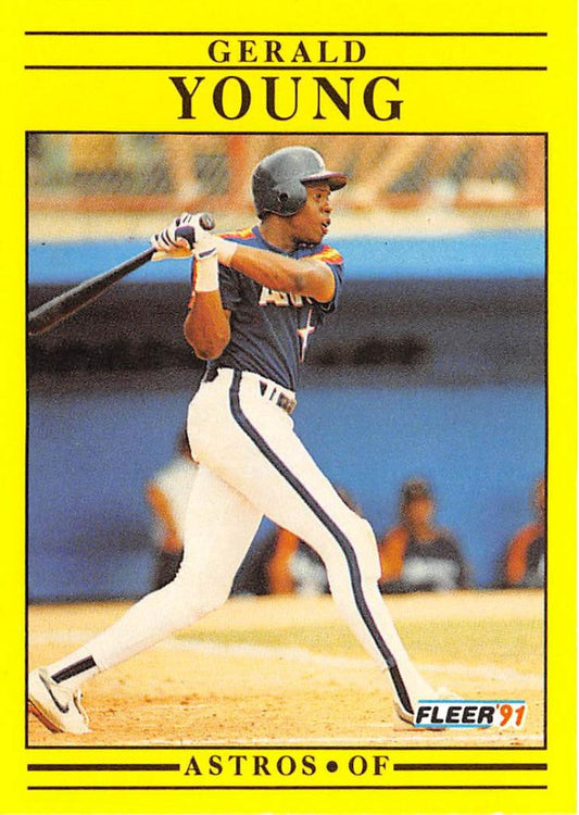 1991 Fleer Baseball #521 Gerald Young  Houston Astros  Image 1