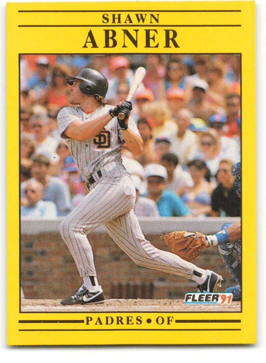 1991 Fleer Baseball #522 Shawn Abner  San Diego Padres  Image 1