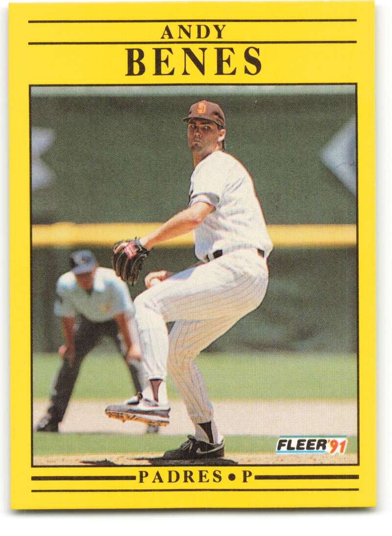 1991 Fleer Baseball #524 Andy Benes San Diego Padres Image 1