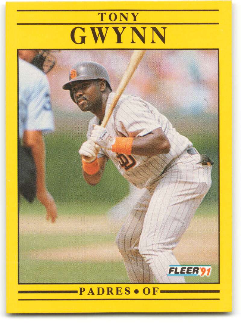1991 Fleer Baseball #529 Tony Gwynn San Diego Padres Image 1