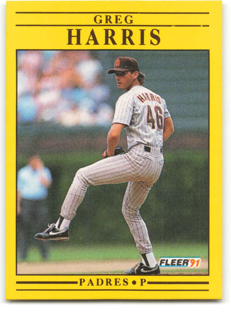 1991 Fleer Baseball #531 Greg Harris San Diego Padres Image 1