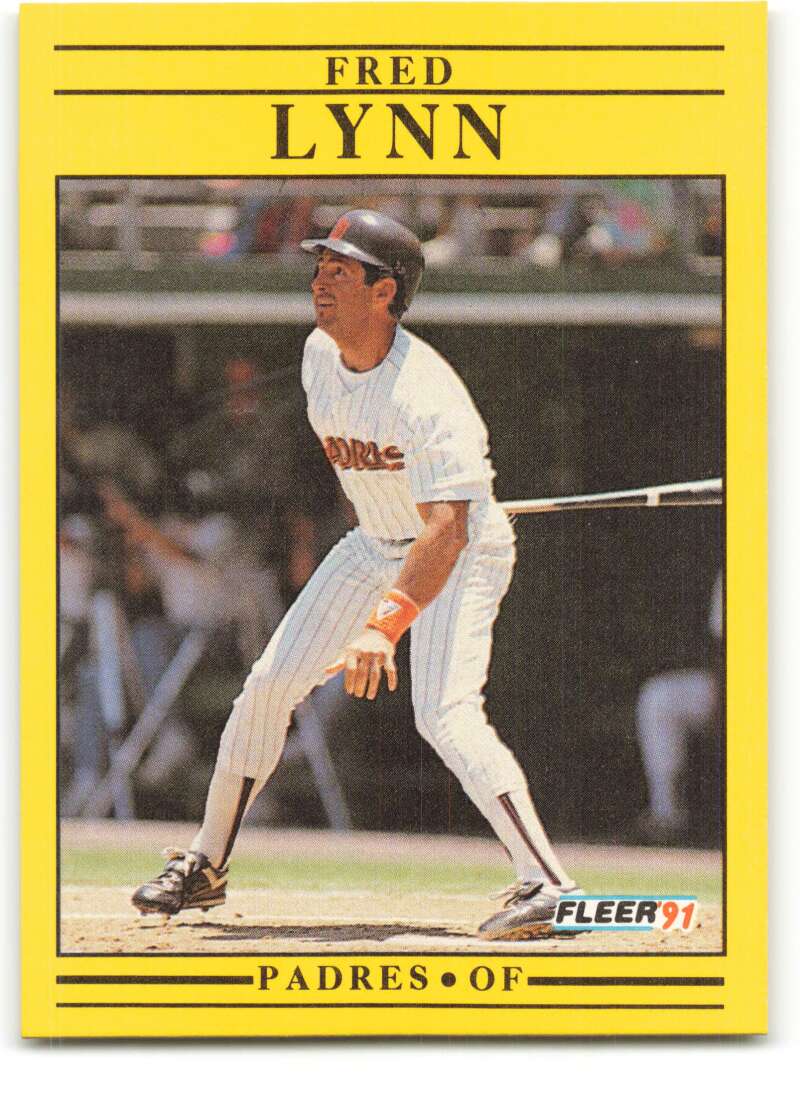 1991 Fleer Baseball #536 Fred Lynn San Diego Padres Image 1