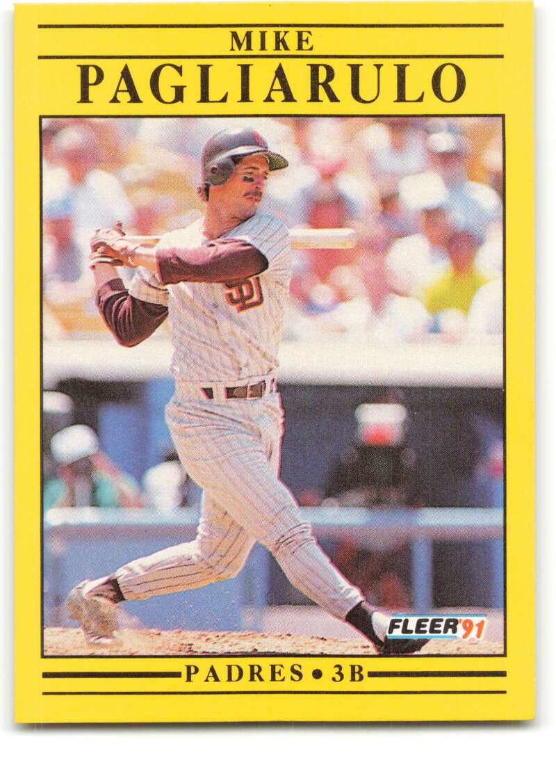 1991 Fleer Baseball #537 Mike Pagliarulo San Diego Padres Image 1