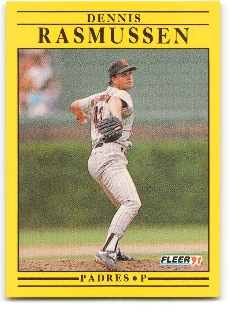 1991 Fleer Baseball #539 Dennis Rasmussen San Diego Padres Image 1