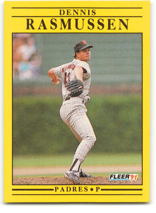1991 Fleer Baseball #539 Dennis Rasmussen  San Diego Padres  Image 1