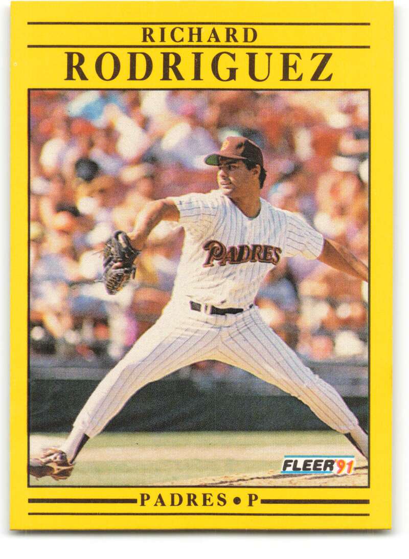 1991 Fleer Baseball #541 Rich Rodriguez RC Rookie San Diego Padres Image 1