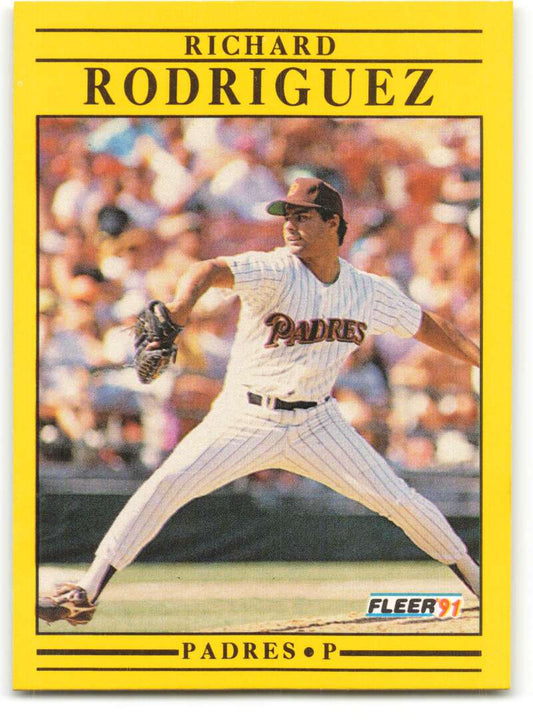 1991 Fleer Baseball #541 Rich Rodriguez  RC Rookie San Diego Padres  Image 1