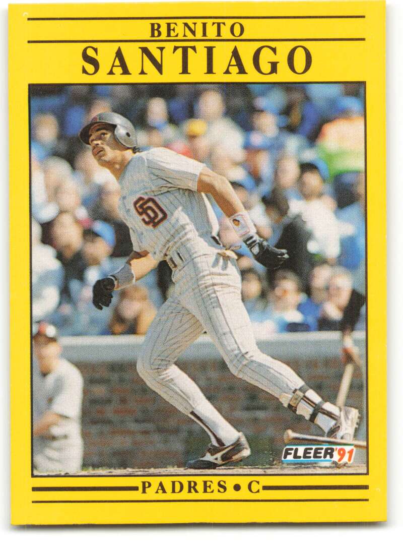 1991 Fleer Baseball #542 Benito Santiago San Diego Padres Image 1