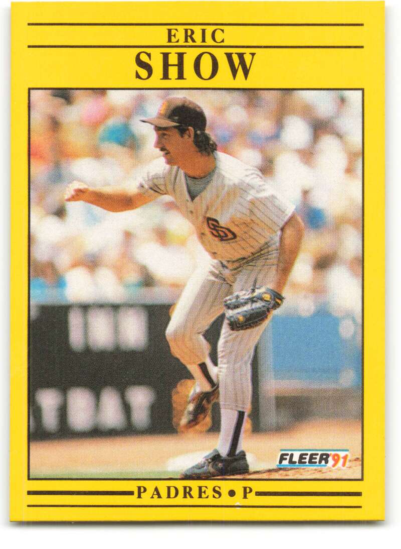 1991 Fleer Baseball #544 Eric Show San Diego Padres Image 1
