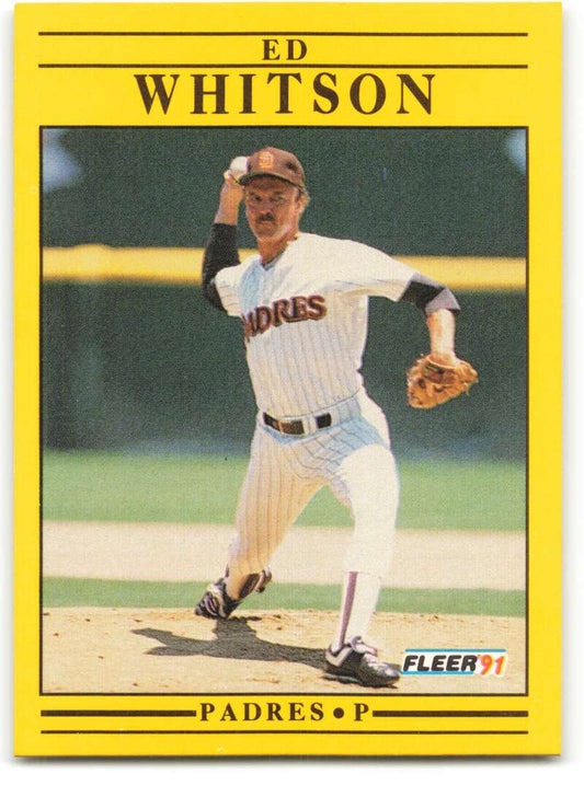 1991 Fleer Baseball #547 Ed Whitson  San Diego Padres  Image 1