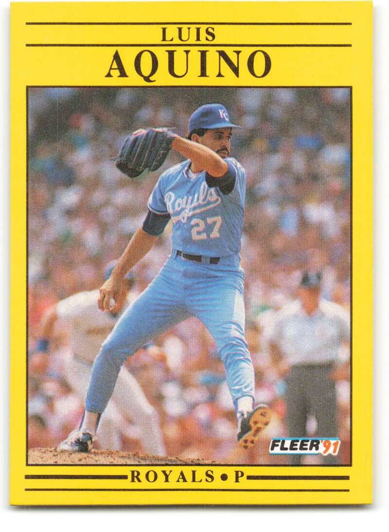 1991 Fleer Baseball #550 Luis Aquino Kansas City Royals Image 1