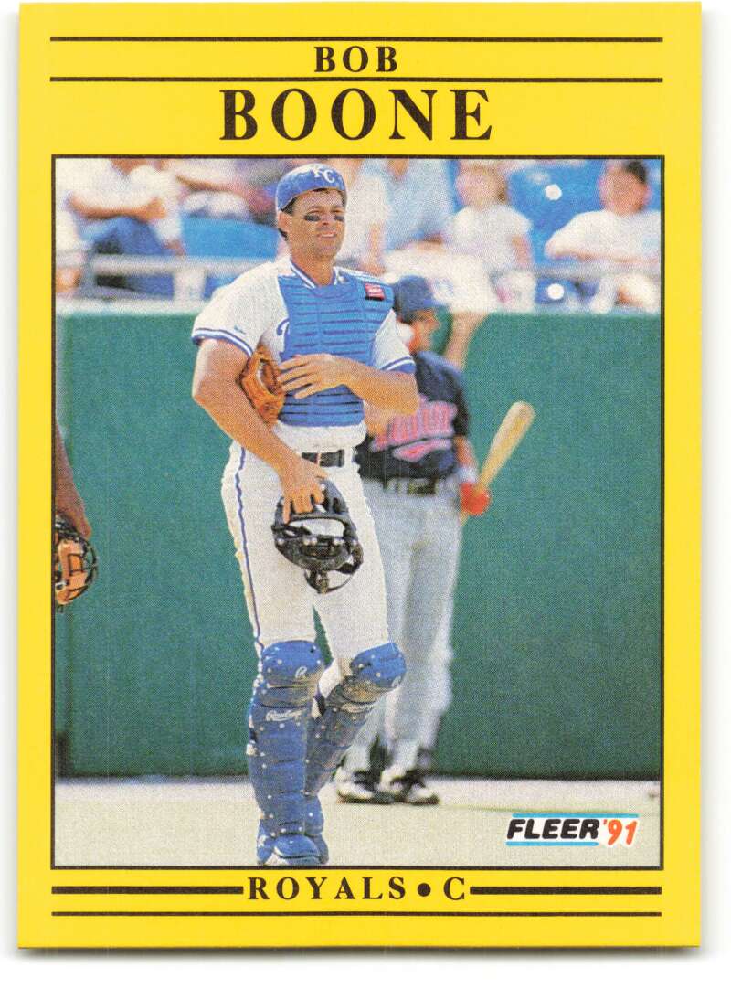 1991 Fleer Baseball #551 Bob Boone Kansas City Royals Image 1