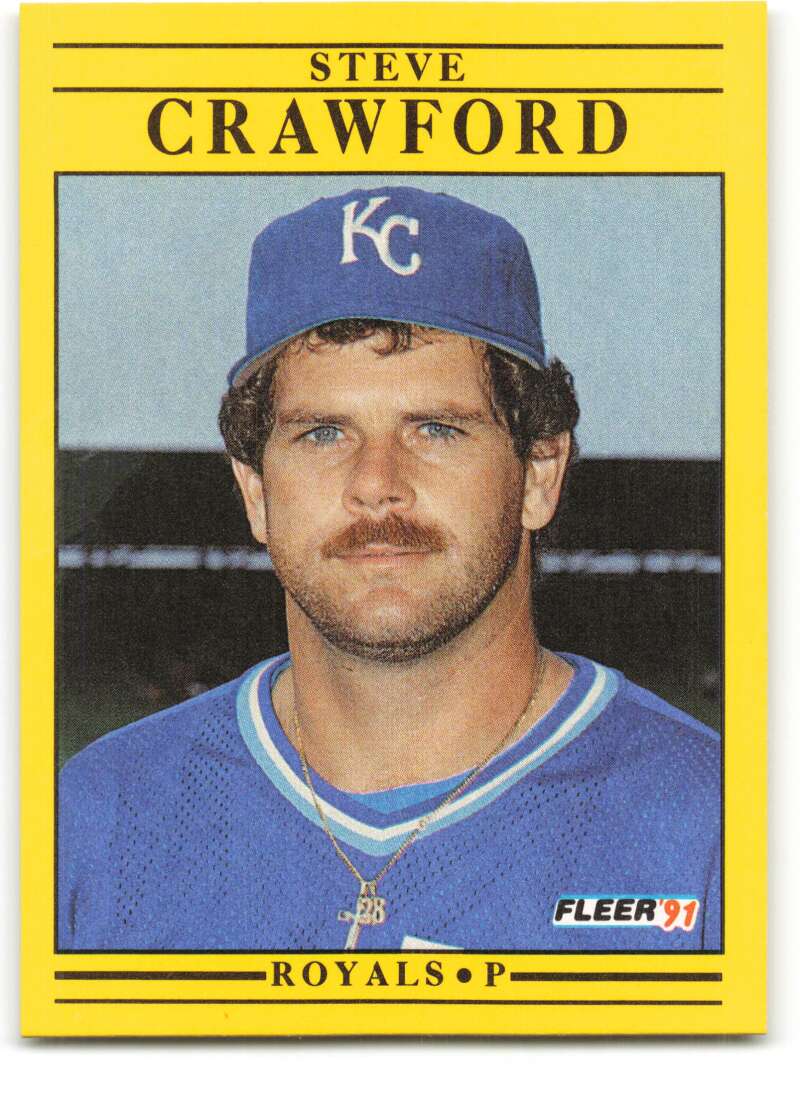1991 Fleer Baseball #554 Steve Crawford Kansas City Royals Image 1
