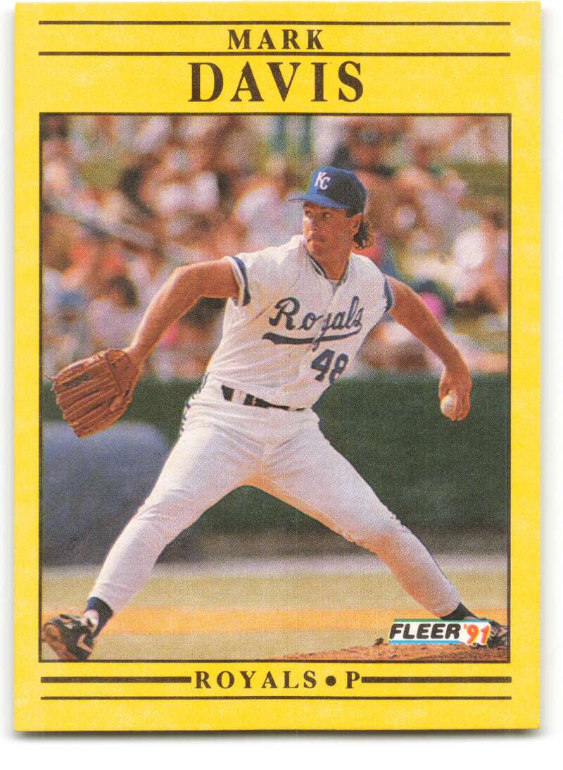 1991 Fleer Baseball #555 Mark Davis Kansas City Royals Image 1