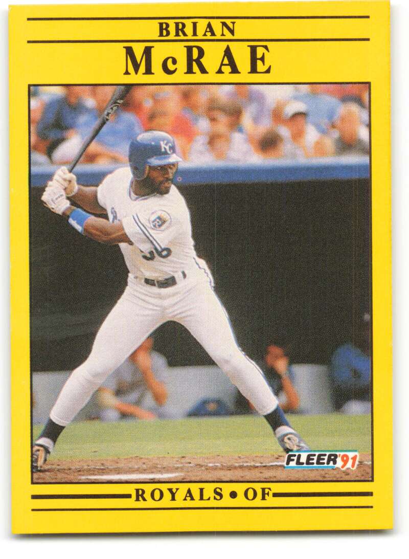 1991 Fleer Baseball #563 Brian McRae RC Rookie Kansas City Royals Image 1