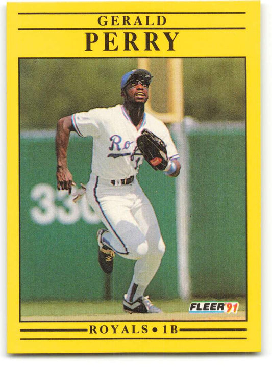 1991 Fleer Baseball #566 Gerald Perry  Kansas City Royals  Image 1