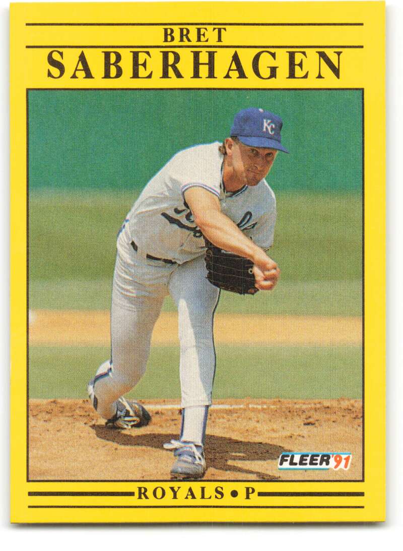 1991 Fleer Baseball #567 Bret Saberhagen Kansas City Royals Image 1