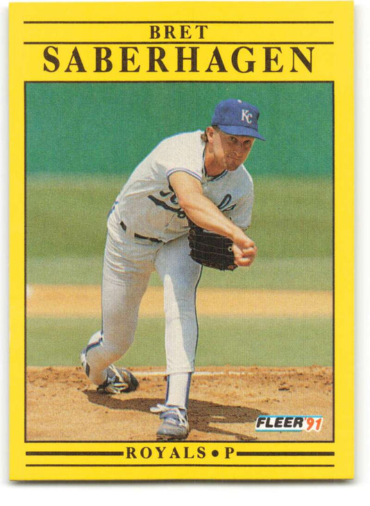 1991 Fleer Baseball #567 Bret Saberhagen  Kansas City Royals  Image 1