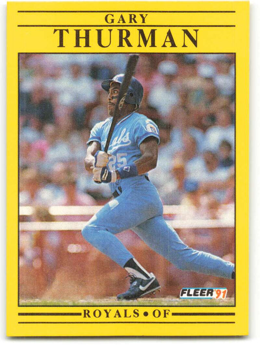 1991 Fleer Baseball #573 Gary Thurman  Kansas City Royals  Image 1