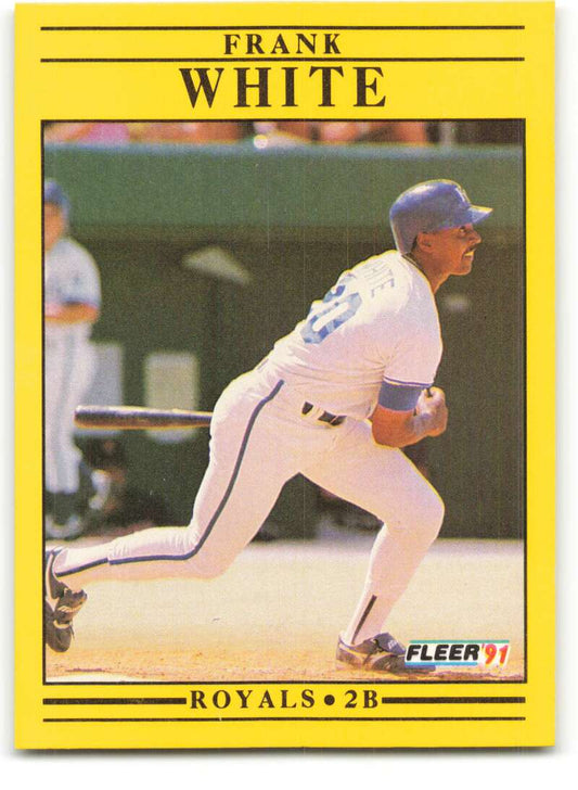 1991 Fleer Baseball #574 Frank White  Kansas City Royals  Image 1