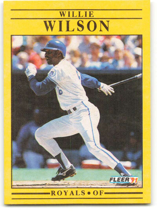 1991 Fleer Baseball #575 Willie Wilson  Kansas City Royals  Image 1