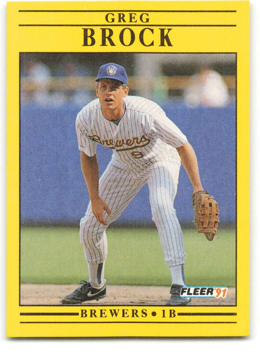 1991 Fleer Baseball #577 Greg Brock  Milwaukee Brewers  Image 1
